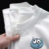 Camiseta Unisex de Algodón Puro Pesado Cuello Redondo Manga Corta Estilo Chino Verano Tendencia Capa Base Ins Camiseta Manga Corta