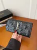2026 Nuevo Modelo Billetera Negra Porta Tarjetas Moda Estilo Chanel Acolchada Casual Hombro Bolso Cuadrado Pequeño Clásico Ysl