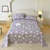 Sábana de Cama de Tela Gruesa de Algodón Floral Estilo Coreano Pieza Única Grado A Engrosada Algodón Puro Verano Absorbente de Sudor Transpirable Ins Venta al por Mayor Transfronterizo