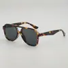 Gafas de Sol Retro Marrones Coreanas para Hombre, Gafas de Sol Cuadradas de Marco Grande con Doble Puente, Gafas de Sol Amarillas Ins, Gafas de Sol Estilo Callejero