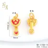 Pingente Ruyi Banhado a Ouro Atacado com Esmalte Colorido Estilo Retro Chinês Ornamento de Caractere da Sorte, Acessório Versátil para Pendurar Ruyi Pequena Joia
