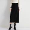 Falda de cachemira para mujer 100% cachemira pura otoño e invierno Nueva Falda midi tejida de cuatro agujas planas