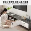 Mueble de TV moderno minimalista para sala de estar con almacenamiento integrado para uso doméstico, mueble de TV simple de pie para viviendas de alquiler