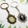 Llavero de Piedra del Tiempo 25*18mm Base para Llavero DIY Personalizado Colgante Creativo de Aleación Base Anillo de Metal Llavero Conmemorativo