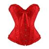 Corsé Bustier Estilo Palacio con Escote Bardot, Faja Vintage de Satén Jacquard con Botones, Suministro Directo Transfronterizo al por Mayor