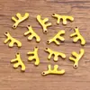 10 Colgantes de Acero Inoxidable Multicolor Dorado de Doble Cara con Goteo de Aceite para Peces, Cangrejos, Delfines, Corales, Caballitos de Mar DIY para Viajes de Commuting a la Moda