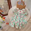 Vestido de Niña con Volantes Bordados de Fresa Verano 2026 Nuevo Vestido de Muñeca de Manga Corta con Estampado de Frutas para Niños