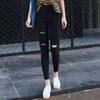 Leggings con Aberturas para Mujer para Uso Exterior Primavera y Otoño 2021 Nuevos Mágicos Ajustados Delgados Negros Recortados Verano