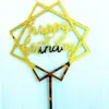 Decoração de bolo acrílica para inserir no bolo, cartão para bolo, decoração para festa de Aniversário Feliz, decoração de mesa de sobremesas