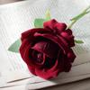 Rosa de Veludo Simulado Toque Único Flor Falsa Casamento Casa Decoração Dia dos Namorados Buquê de Alto Nível Parede Cachoeira