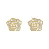 Pendientes de Flor Serie Camelia Estilo Clásico Pequeña Fragancia Pendientes Retro Diseño de Nicho Francés para Mujer Pendientes de Perla