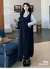 Moda Gestante: Nova coleção Outono 2026, estilo francês, modelagem solta, plus size, vestido longo com alças, conjunto de duas peças para primavera e outono