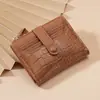 Cartera de Mujer Transfronteriza Macaron Corta Estilo Coreano Patrón de Cocodrilo Múltiples Ranuras para Tarjetas Versátil Diaria Fresca Cartera de Mujer