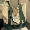 Bolsa de Lona Ecológica para Presente com Alças Reforçadas Personalizadas, Bolsa de Ombro de Lona Grande Capacidade para Compras com Impressão de Logo Personalizado