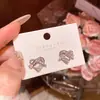 Pendientes de Corazón de Circonita Dulces y Exquisitos Estilo Coreano, Moda de Nicho de Lujo Ligero, Pendientes Versátiles de Corazón de Melocotón con Temperamento