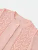 Cardigã de Tricô Infantil para Meninas 2026 Primavera e Outono Novo Estilo Jacquard Torcido Suéter de Algodão Puro Jaqueta Macia e Estilosa para Bebê