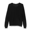 Mtlclothes Ropa para Hombre Moda Cuello en U Borla Cepillada Color Sólido Casual Ajuste Delgado Manga Larga Tejido Suéter Moderno