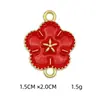 Joyería estilo coreano DIY accesorios de aleación flor de cinco pétalos collar de aceite pulsera colgante colgante doble colgante venta al por mayor