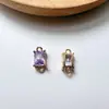 DIY acessórios de jóias atacado cobre pendurado cristal geométrico quadrado vermelho banhado a cobre zircão embutimento pequeno pingente