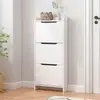 Novo armário de sapatos flip-door de três e quatro camadas ultrafino para uso doméstico, armazenamento estreito atrás da porta, simples, prático e esteticamente agradável para a entrada