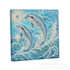 Acessórios de pintura de diamante mais vendidos em todo o mundo: Adesivos de diamante 5D irregulares para DIY com designs de animais marinhos para decoração de interiores, pintura de pérolas