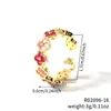 Moxi Niche Lujo Ligero para Mujer Gama Alta Colorido Trébol de Cuatro Hojas Microincrustado Circonita Anillo Abierto Joyería de Mano Venta al por Mayor