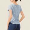 Nueva camiseta deportiva para mujer, adelgazante, fitness, top deportivo de entrenamiento, manga corta para correr, ropa de secado rápido, ropa de yoga, blusa de verano