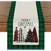 Novo Caminho de Mesa de Linho Estampa de Natal Casa Restaurante Sala de Estar Mesa de Jantar Decoração Interna Externa Pano Caminho de Mesa