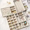 4 piezas - Caja de almacenamiento para exhibición de joyas y bisutería, organización de escritorio, plato de almacenamiento para maquillaje, estante de almacenamiento para pendientes, pulseras, anillos