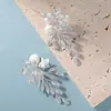 Brincos de Noiva Mais Vendidos no Exterior Design Original Moda Feminina Flor de Cerâmica Strass Liga Acessórios para Brincos Venda por Atacado