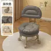 Taburete Pequeño para el Hogar con Ruedas Giratorias, Taburete Bajo con Ruedas, Taburete Redondo Pequeño Móvil con Cojín Suave para Adultos, Adecuado para la Entrada