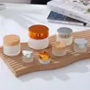 Pote de creme de vidro fosco para exportação 30g, frasco para creme facial e creme para os olhos, pote vazio portátil para refil de produto de skincare, disponível em vários tamanhos