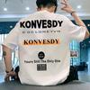 Camiseta Masculina de Primavera, Verão e Outono Solta e Confortável para Usar por Baixo com Algodão Puro Esportiva Manga Curta Simples Casual Top
