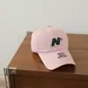 Estilo Coreano Unissex Bebê Bordado Letra N Boné de Baseball Infantil Outono Versátil Pai-Filho Aba Macia Proteção Solar Boné Bico de Pato Tendência