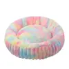 Cama para cachorro transfronteiriça, cama para gato, cama para pet, redonda reta de pelo de coelho macia, confortável, quente, almofada de cama para pet para cães e gatos