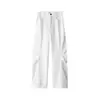 Fondo Blanco Plano Tridimensional Pantalones Curvos Ropa de Trabajo Pantalones de Vestir Americanos High Street para Hombre Pantalones Rectos de Pierna Ancha Kz009P58