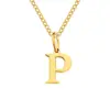 Nuevo Collar de Acero Inoxidable de 26 Letras de Amazon, Cadena para Clavícula Moderna y Versátil, Collar para Pareja con Apellido en Stock