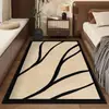 Tapete longo para quarto, tapete de cabeceira retrô de luxo leve, tapete de chão espesso para quarto, tapete de cabeceira novo estilo, lavável e não precisa lavar para em frente à cama