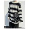 Suéter Rayado Bloque de Color Estilo Old Money para Hombre, Otoño e Invierno, Corte Limpio, Aspecto Juvenil, Chaqueta de Punto, Camisa Básica de Nicho