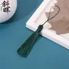 Franja de fio de poliéster com 8cm de espessura, pingente antigo estilo chinês, leque redondo, marcador de página Hanfu, nó chinês, feito à mão