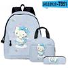 3D Nuevo HelloKitty Dibujo Animado Lindo Sanrio Hello Kitty Mochila Bolsa Escolar Bolsa para Lápices Cartera Juego de Tres Piezas