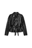 Estilo Caliente Europeo y Americano de Aliexpress Transfronterizo 2025 Nueva Ropa de Mujer Zr Punto Nuevo Chaqueta de Cuero Chaqueta