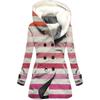 Venta caliente transfronteriza 2023 nuevo abrigo de trench para mujer invierno engrosado estilo europeo y americano con capucha estampada de rombos 3D abrigo al por mayor
