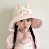 Chapéu de Sol Infantil de Verão com Desenho Animado, Chapéu Fofo de Animal com Proteção Solar, Chapéu Dobrável de Aba Larga com Topo Aberto para Meninos e Meninas