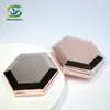Caja Hexagonal de Polvera de Doble Capa de Plástico Shanyi Caja de Rubor de Alta Gama Electrochapada con Espejo Materiales de Empaque Cosmético Venta al por Mayor