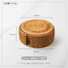 Porta-copos de Rattan Tecido Vietnamita de Outono, Tapetes de Chá, Suportes para Bule, Almofadas Térmicas para Bandejas de Chá, Acessórios para Conjunto de Chá, Tapetes de Rattan, Porta-copos Estilo Chinês