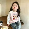 Camiseta infantil de manga longa com mangas raglan, nova coleção primavera e outono, top da moda para o início do outono para crianças, peça externa de algodão puro, camada base