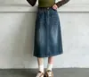 Conjunto de Roupa de Outono para Meninas 2026 Novo Estiloso Crianças Médias e Grandes Camisola Falsa Top de Manga Longa Saia Jeans de Outono Tendência