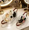 Bandeja de Almacenamiento Transparente de Lujo Ligero para Uso Doméstico, Cosméticos, Labiales, Joyería, Caja de Almacenamiento para Escritorio, Caja Organizadora de Maquillaje de Alto Valor