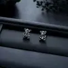 Pendientes de Racimo Completamente Diamantados de Nuevo Estilo Transfronterizos para Hombres, Modernos y Versátiles, Pendientes de Flor de Iris de Alta Gama en Forma de Cruz para Mujeres
